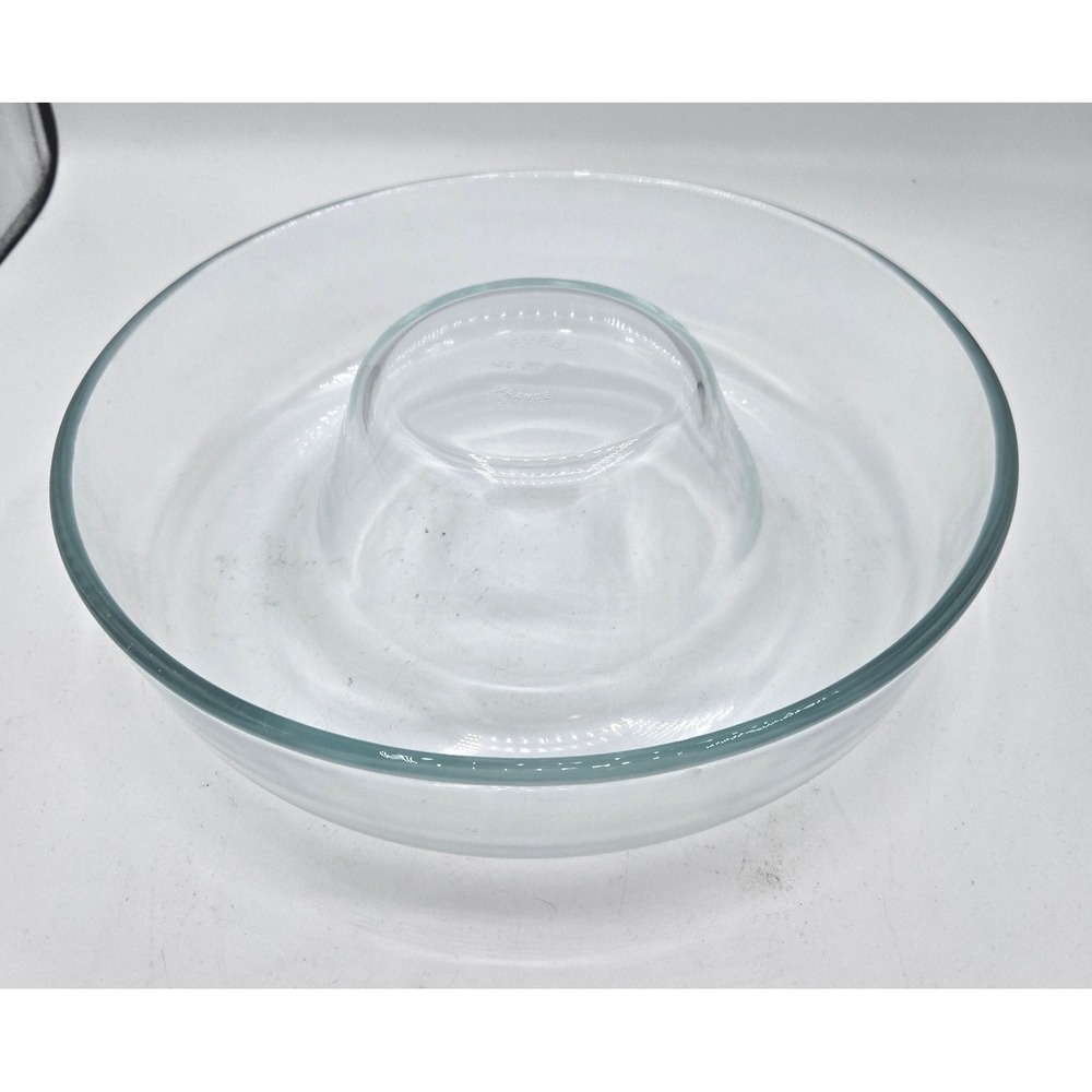 Vintage PYREX France Clear Glass Chip & Dip Server (25 CM)